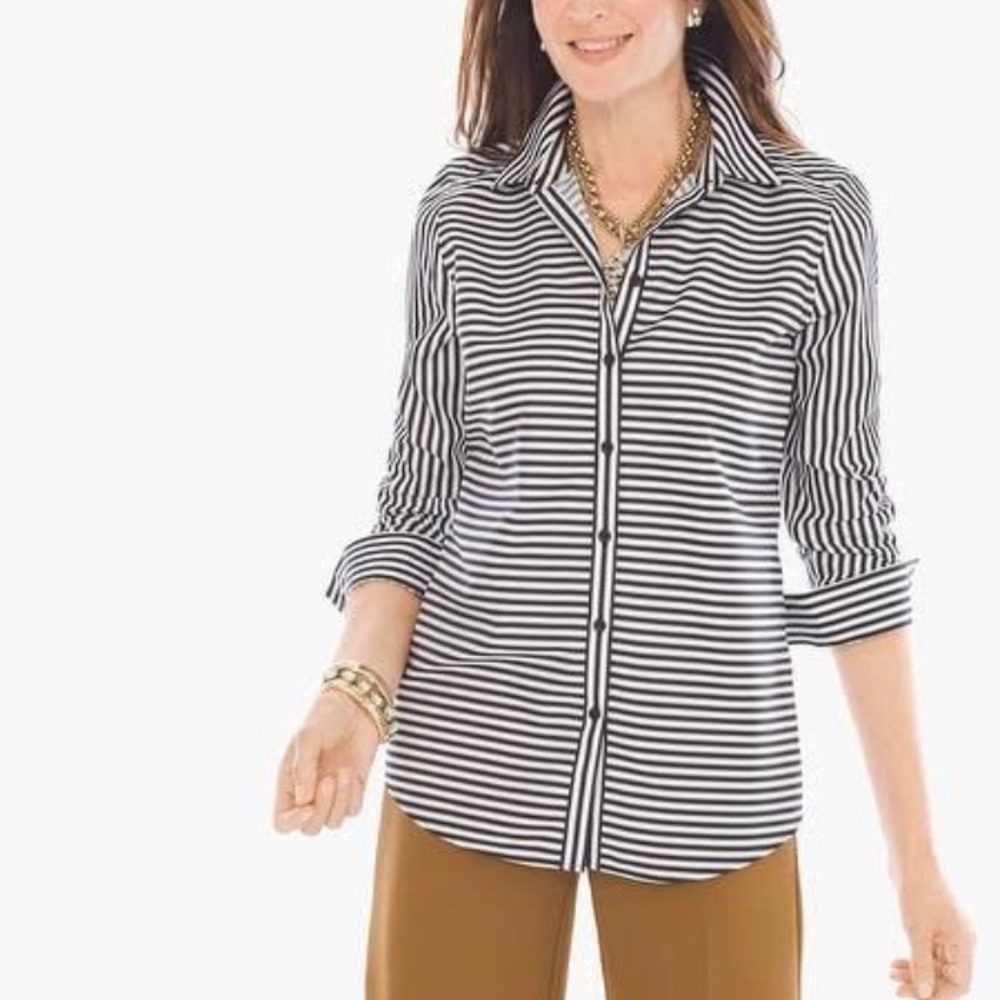 Chico’s striped shirt size 1